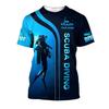 Custom Name 3D Print Diver T Shirts Tops Summer Short Sleeve Casual Scuba Diving Tshirt for Men Clothes Mens Shirts