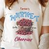 Vintage Style Cherry Tee, Farmer's Market Cherries, Gift For Wife, Gift For Girlfriend, Garden Lover Shirt, Farm Girl Graphic Tee, Unique