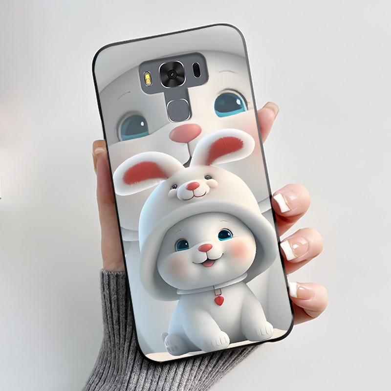 For ASUS Zenfone 3 Max ZC553KL X00DDB X00DDA X00DD Case Luxury Cute Love Rabbit Funny Black Soft TPU Silicone Matte Back Cover