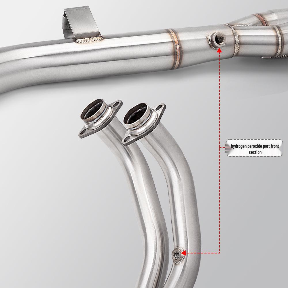 T700S Motorcycle Exhaust Modification: Stainless Steel Mid-Section with Dual Oxygen Sensors, Easy Non-destructive Installation