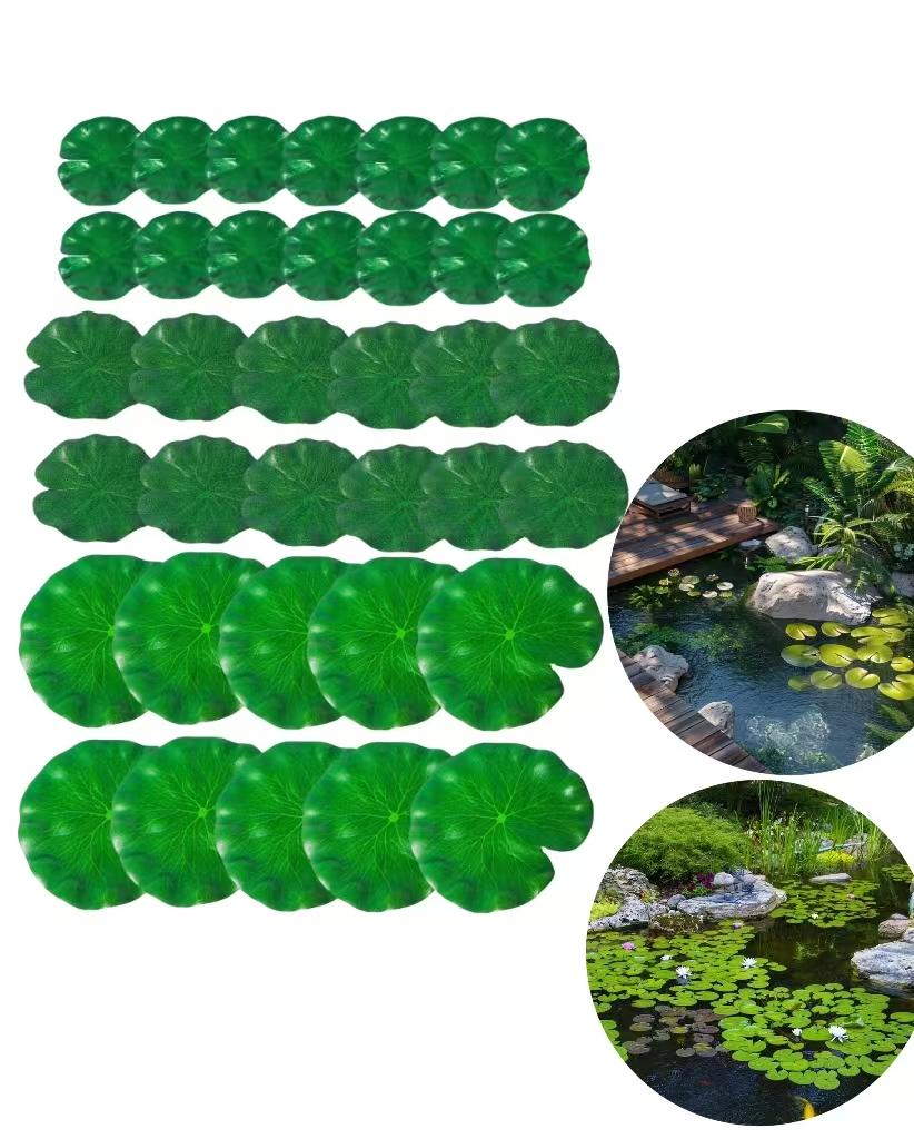 36Pcs Realistic Floating Artificial Lotus Leaves For Ponds Koi & Aquariums Flower Decoration Plant Fake Water Lily Leaf