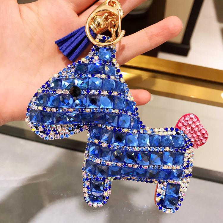 Cute Horse Keychain With Czech Rhinestones For Gift Giving And Fashion Accessory