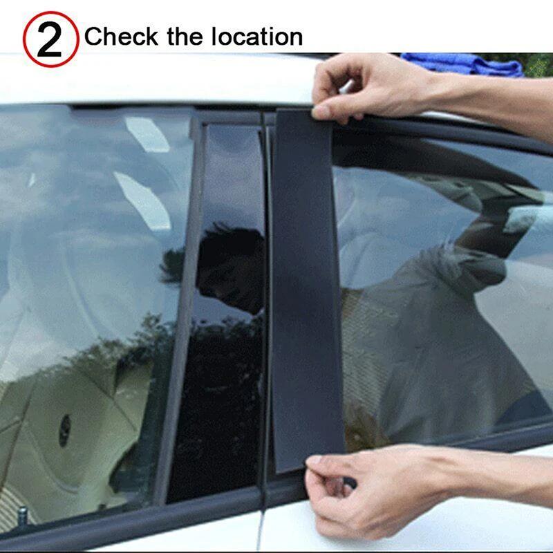 6Pcs Glossy Black Pillar Posts Door Window Trim Decoration Cover Stickers Styling For Nissan Altima 2008-2012