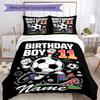 3pcs Custom Name Soccer Bedding Set Duvet Cover Closure Includes 1 Duvet Cover & 2 Pillowcases, Soft and Comfortable for All Seasons.