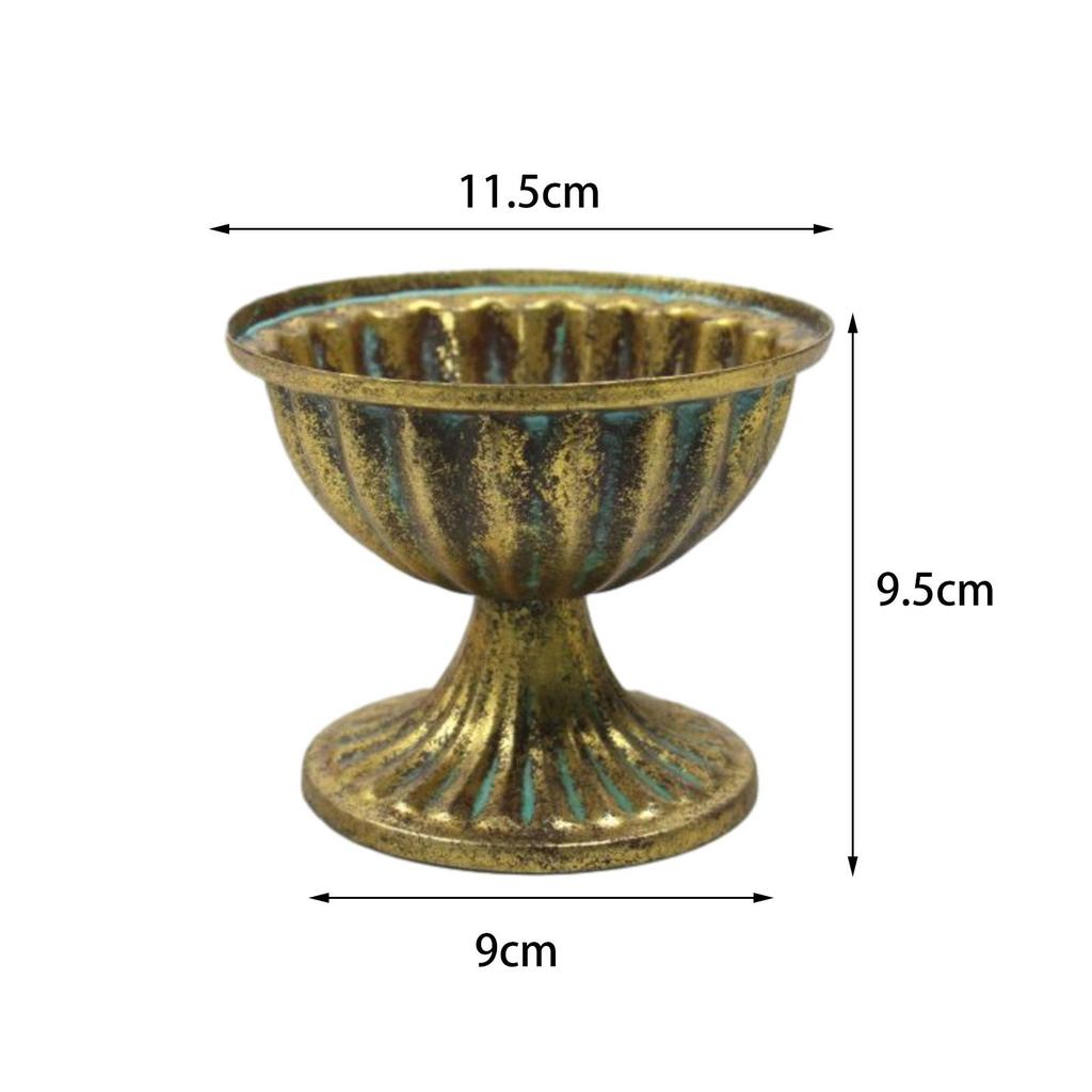 French Urn Planter Classic Metal Basin Plant Vase Flower Holder Decorative Vase for Home Wedding Dining Table Cafe Bedroom