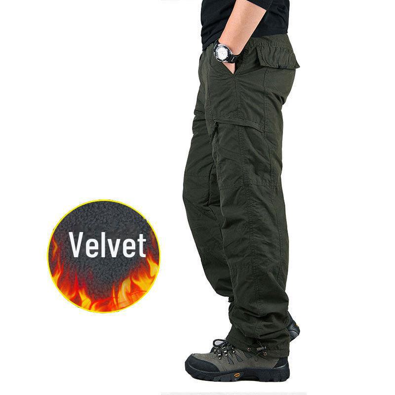 Men's Thick Velvet Cotton Trousers - Warm, Casual, Large Size, Autumn & Winter