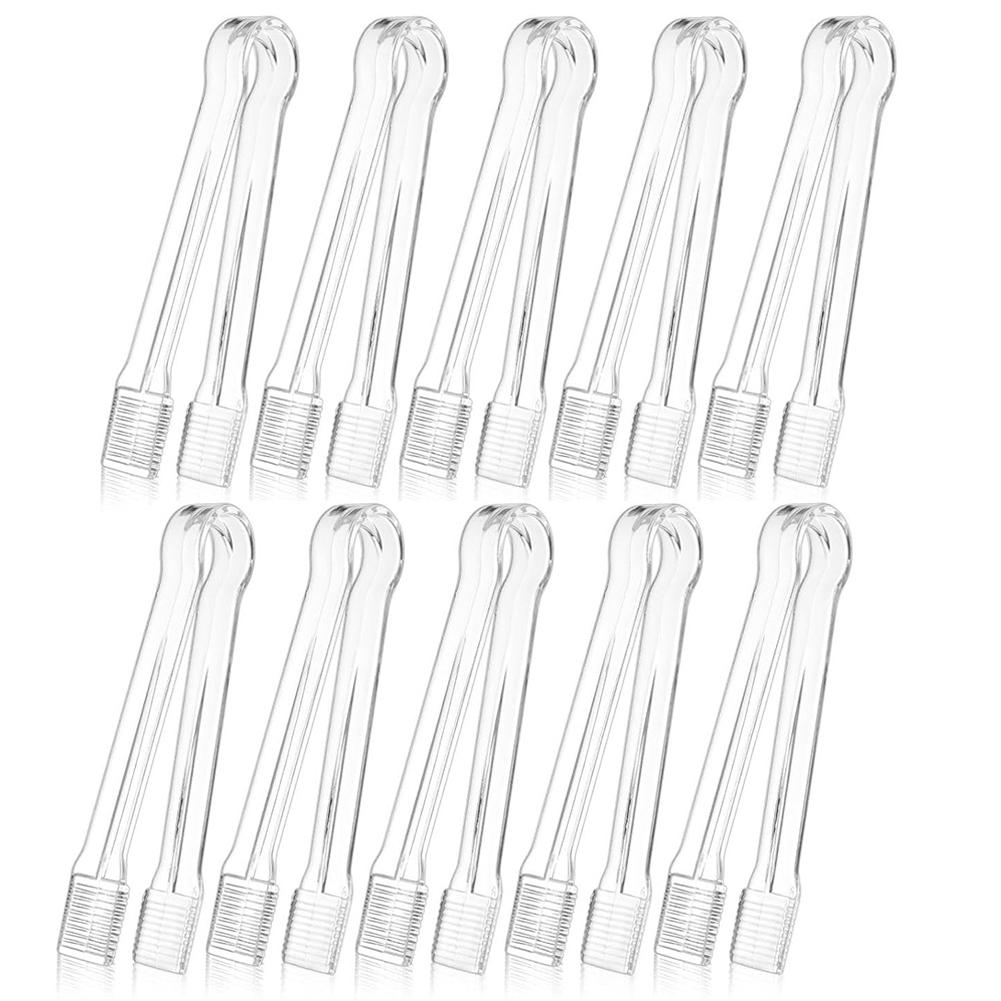 10 PCS Plastic Serving Tong Disposable Ice Tong Clear Serving Utensils for Buffet Appetizers Ice Candy China Mainland