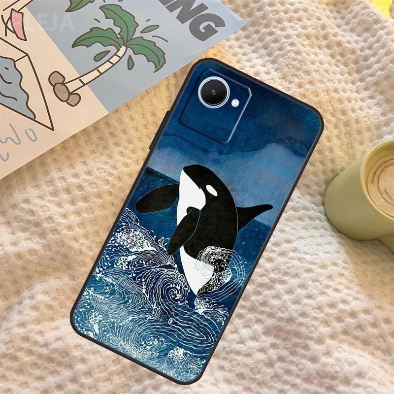 Cute Blue Killer Whale Case For Realme 15 11 12 13 14 Pro Plus C65 C67 C71 C63 C61 C55 C51 C53 C35 C75 GT6 GT7 Pro