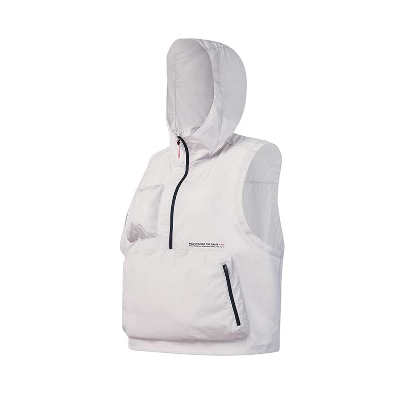 FILA Explorer Classic Versatile Comfortable Vest Women vest Cherry-Blossom Gray A11W627704FGY