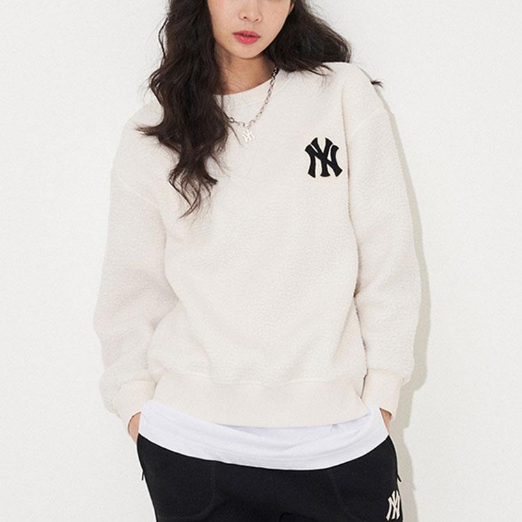 New MLB Sweatshirts Unisex Cream 3AMTEC616-50CRS