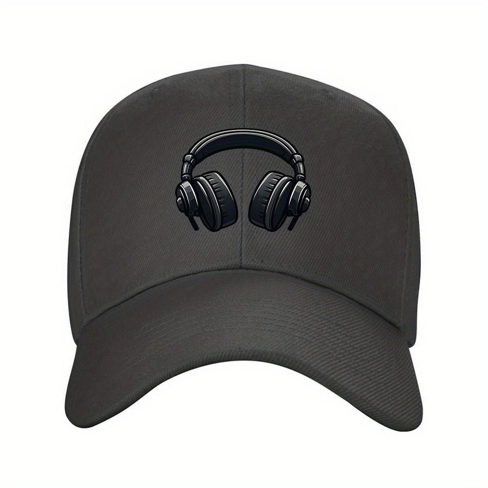 Headphones Graphic Baseball Cap Unisex Polyester Cool Music DJ Adjustable Outdoor Sports Cap