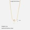 Minimalist freshwater pearl titanium steel necklace women's fashion light luxury collarbone chain 1011 new stainless steel necklace