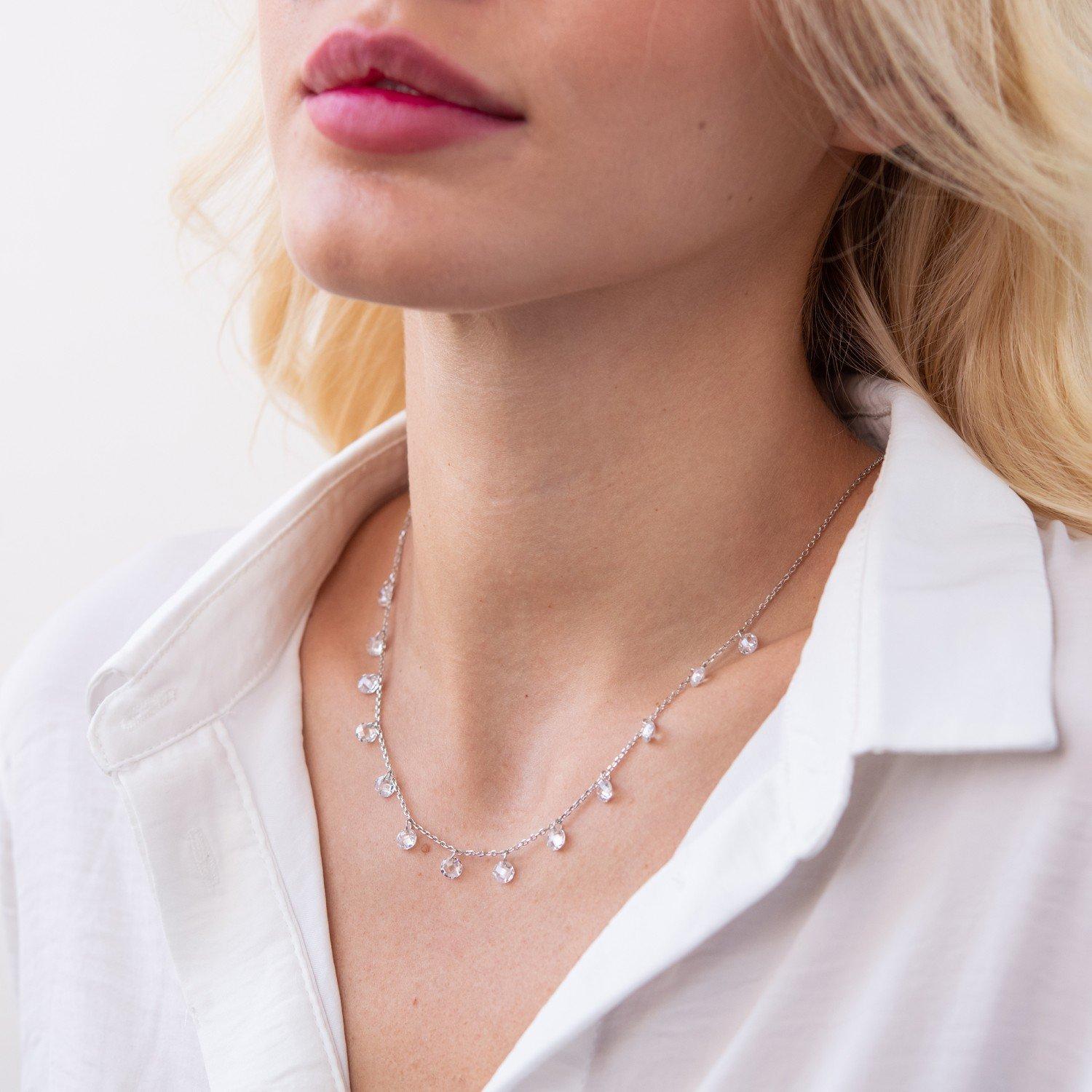 

Срібне кольє з фіанітами Oniks срібний