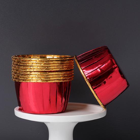 100 Stück Papier-Muffin-Förmchen Uni/Bedruckt Lebensmittelqualität Ölfest Gerollter Rand Kuchenform DIY Backzubehör Küchenbacken