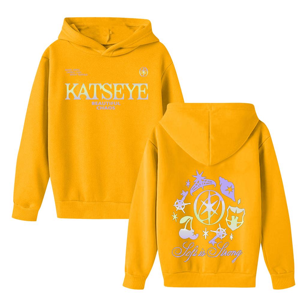 Kids' Long Sleeve Loose Pullover Letter Print Drawstring Hooded Sweatshirt