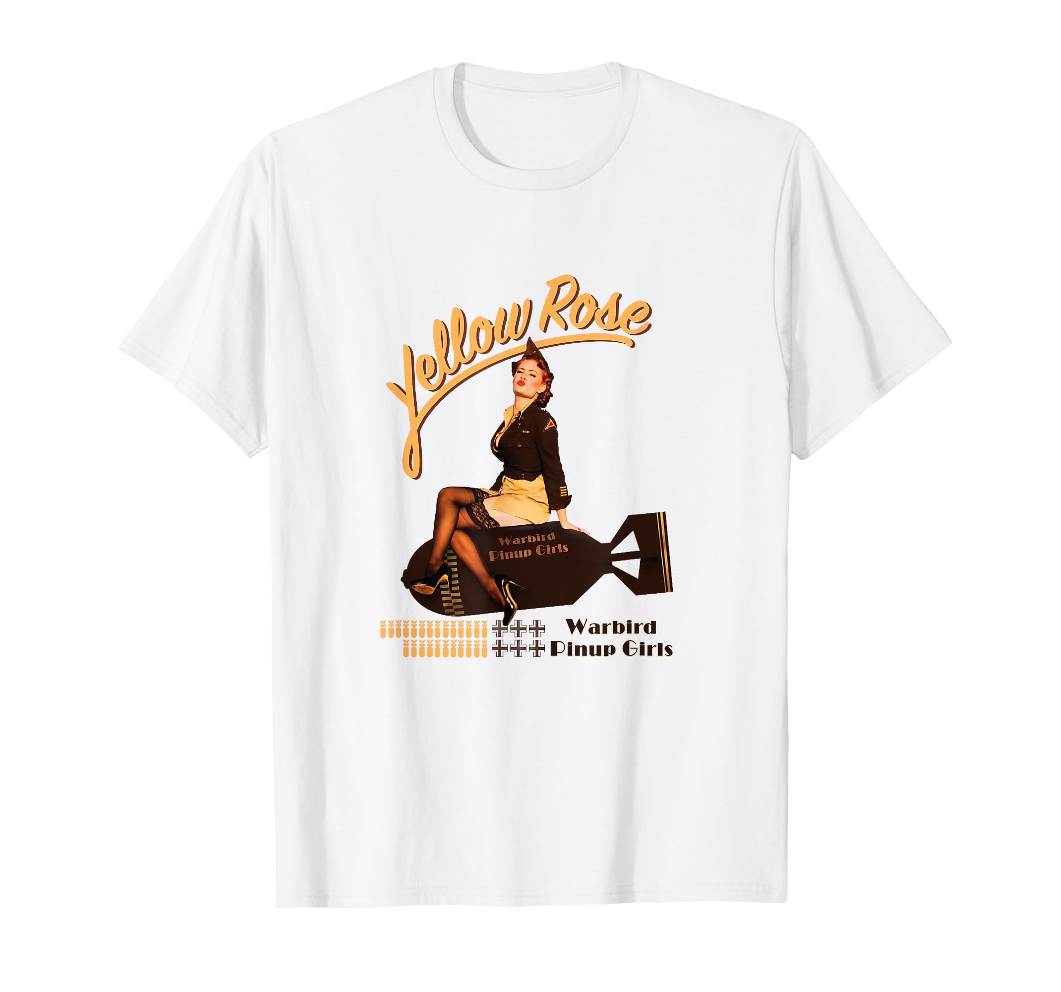 

Yellow Rose - Modern Aviation Nose Art Pinup Girl T-Shirt