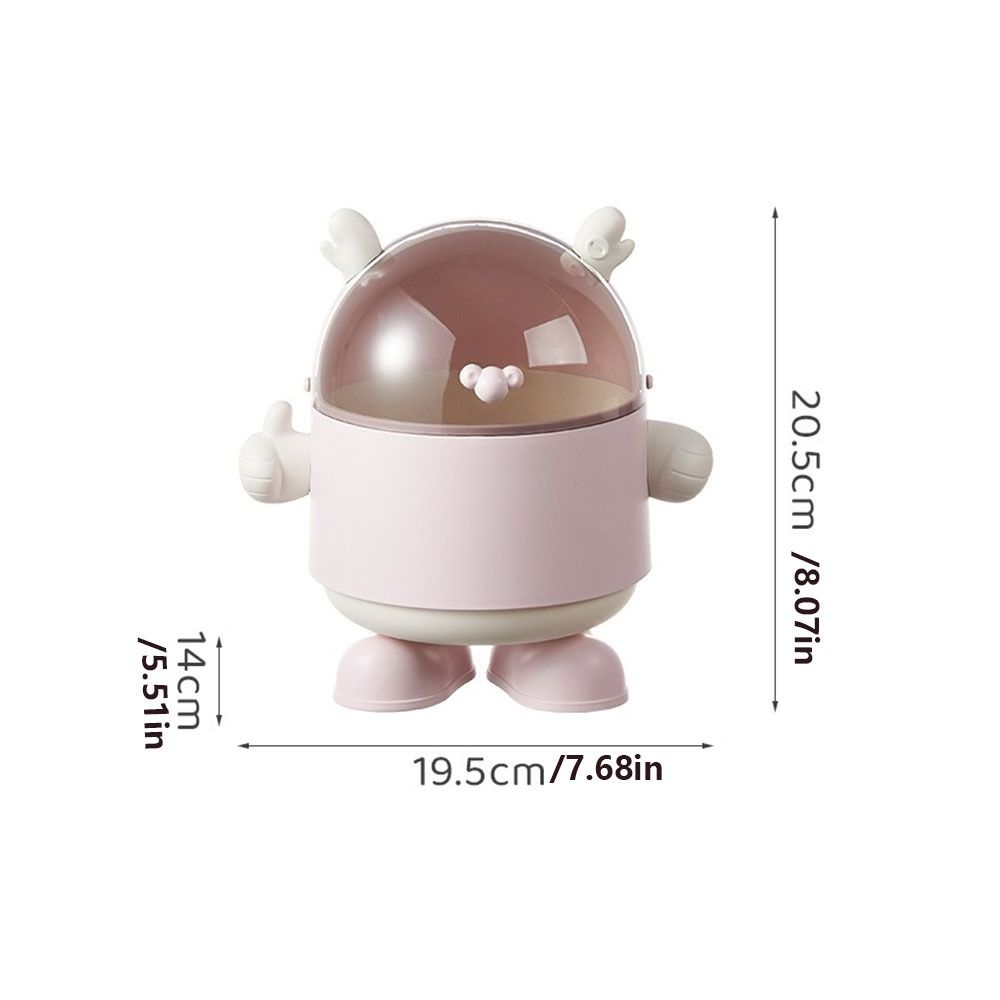 Staubdichte Schreibtisch-Aufbewahrungsbox mit Deckel Mülleimer Cartoon Schreibtisch-Mülleimer Kinderspielzeug