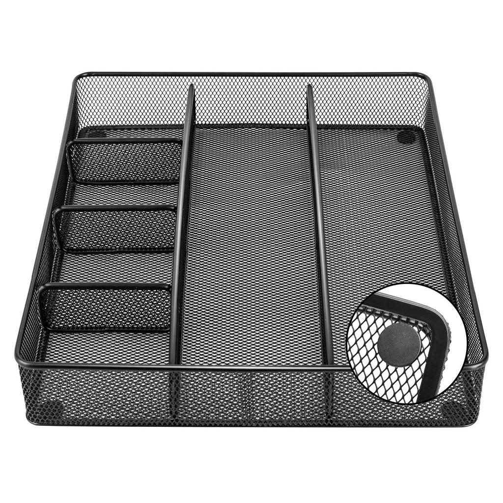 Amazon Basics Drawer Dividers, Storage Organizer with Dividers, Mesh, Black, 15cm X 6cm X 30cm