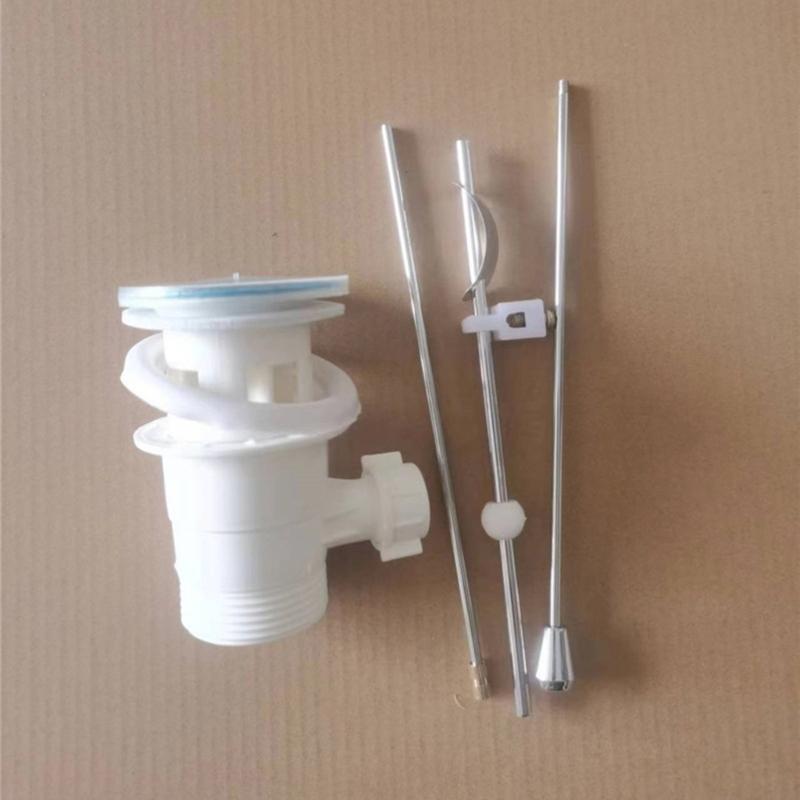Chrome Finish Basin Waste Plug Elegant Chrome Finish Sink Drain With Overflow and Pull Rod for Commerical Use