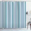 Colored Geometric Ombre Shower Curtains For Bathroom, Gradient Color Design Art Waterproof Fabric Bath Curtains,Teal/Blue/Orange