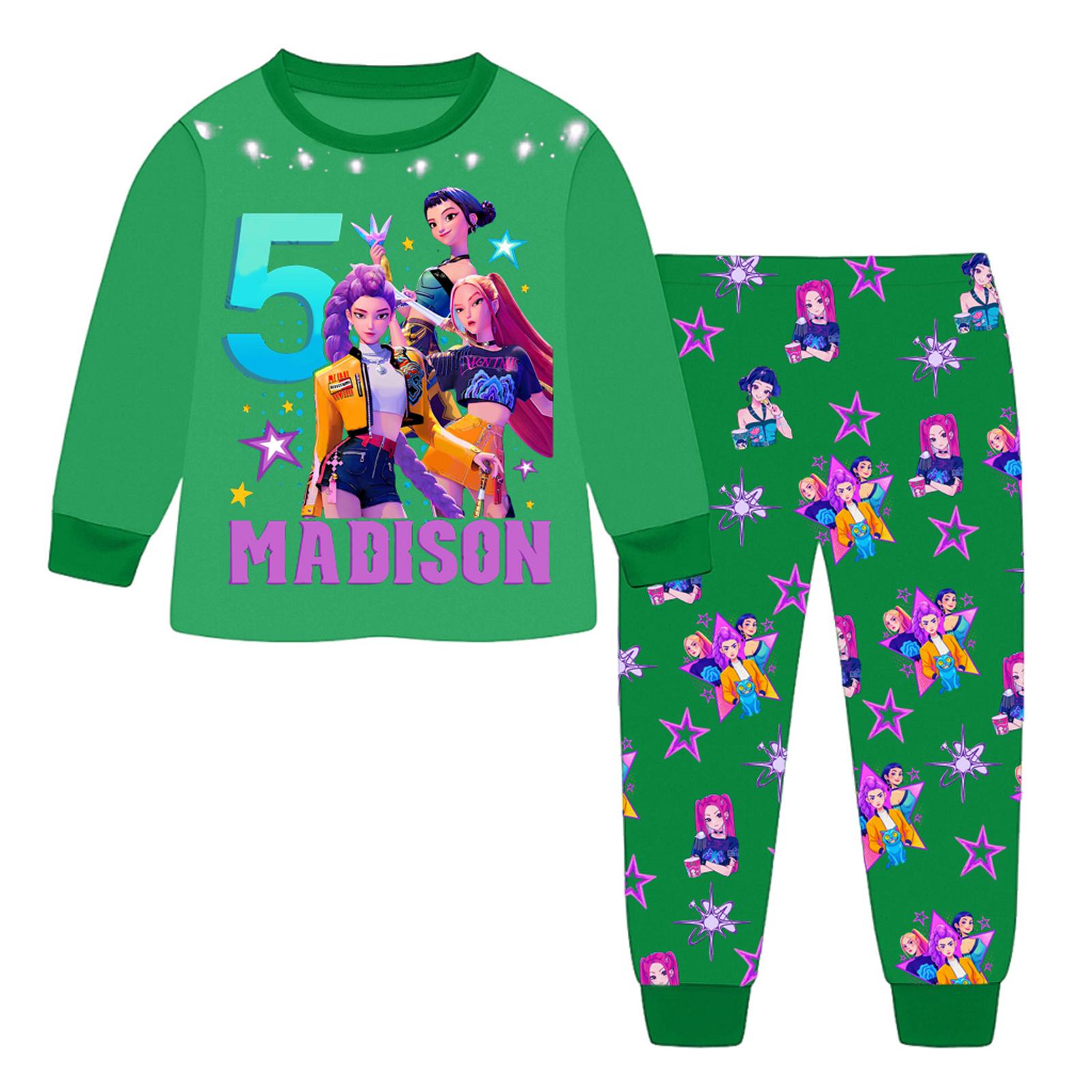 

Children s Fashion Suit Skirt Round Neck Long Sleeve Top Pants 150 зелений