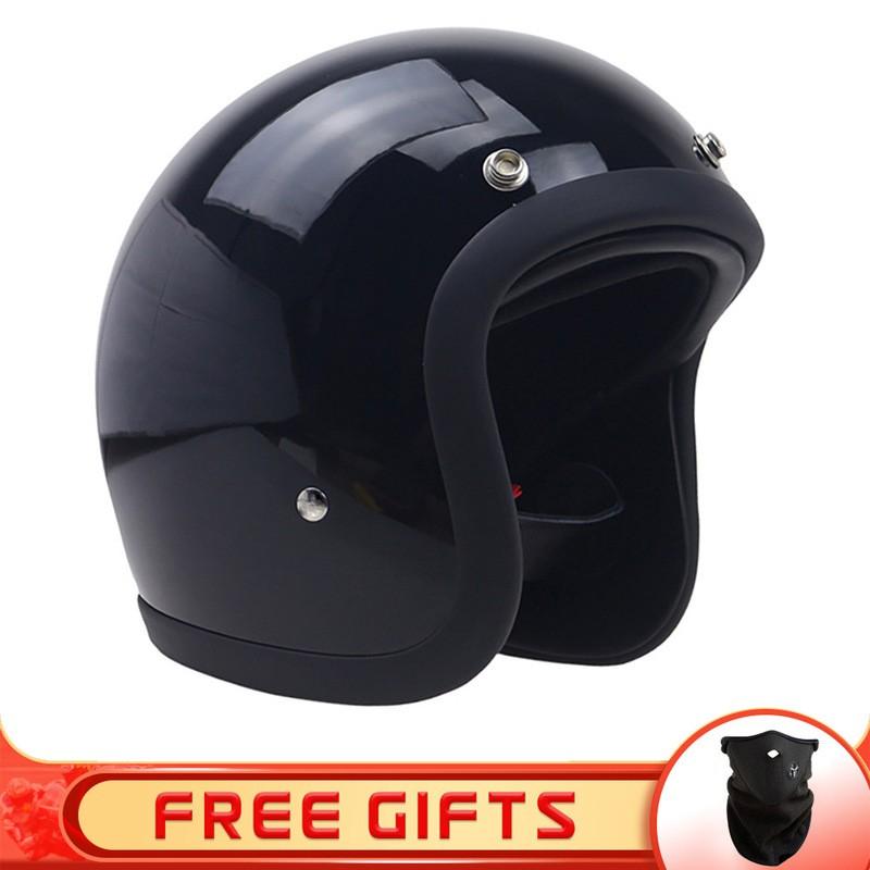 Lightweight Retro Cruiser Motorcycle Helmet Men Women Full Face DOT Approved Safety
