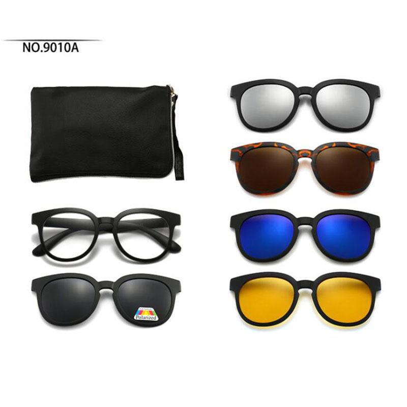 9010 Magnet Clip Round Frame Myopia Glasses 0 -0.5 -1.0 -2.0 To -6.0  Hyperopia Sunglasses +0.5 +1.0 +2.0 To +6