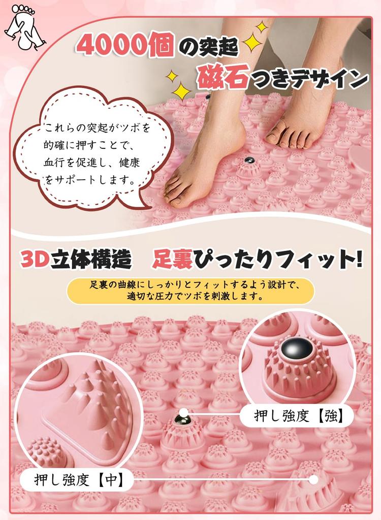 Recommended by Judo Foot Acupressure Shiatsu Acupressure Pad for Foot Home Fatigue Foot Round Therapists Mat, Board, Diet, Massage, Walking, Jogging,