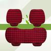 Winter Car Seat Cushion Without Backrest, Checkered Embroidered Plush, Tie-free Warmth, Three-piece Set, Front and Rear Single Seat Cushion