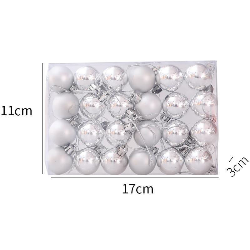 Mini Christmas Balls Set Xmas Tree Hanging Pendant Electroplated Christmas Balls Ornament for New Year Party Home Decoration