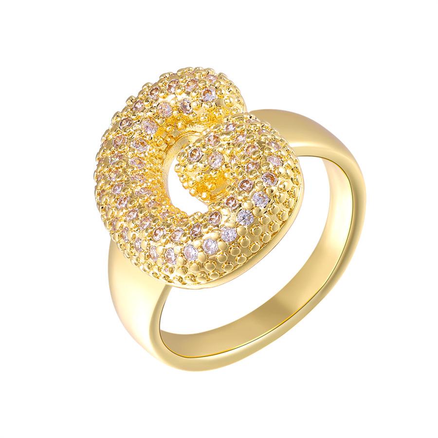 Zirkon Kupfer Mikro-Eingefasst 26-Buchstaben Offener Ring - Europäischer & Amerikanischer Weihnachtsschmuck