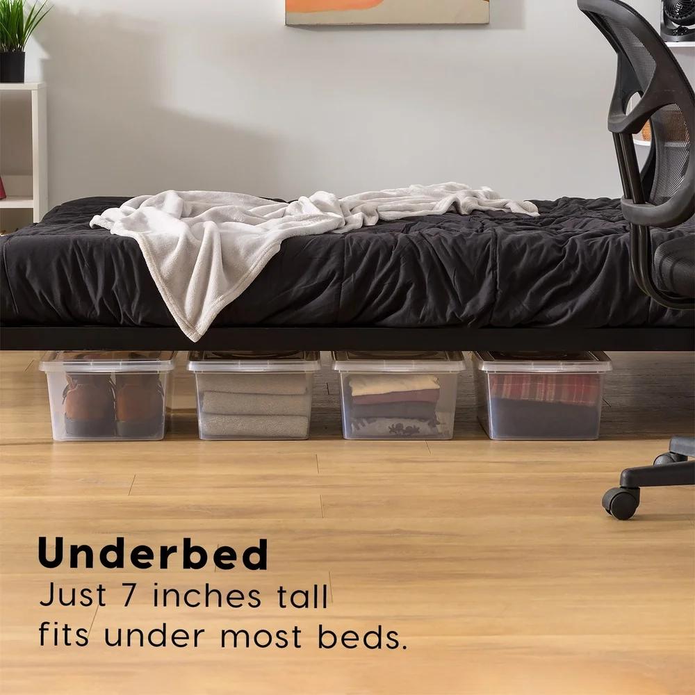 17 Qt. Plastic Storage Bin with Lid Stackable Storage Container Tote Clear