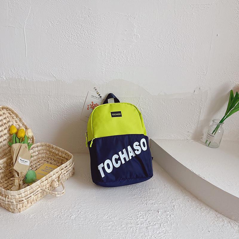 Backpack Contrast Colorletter With Oxford Cloth Material For Boys Girls And