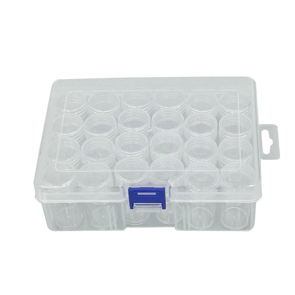 24/30/38/48/60/80 Bottles Diamond Painting Storage Containers Round DIY Jewelry Organizer Box Plastic Transparent