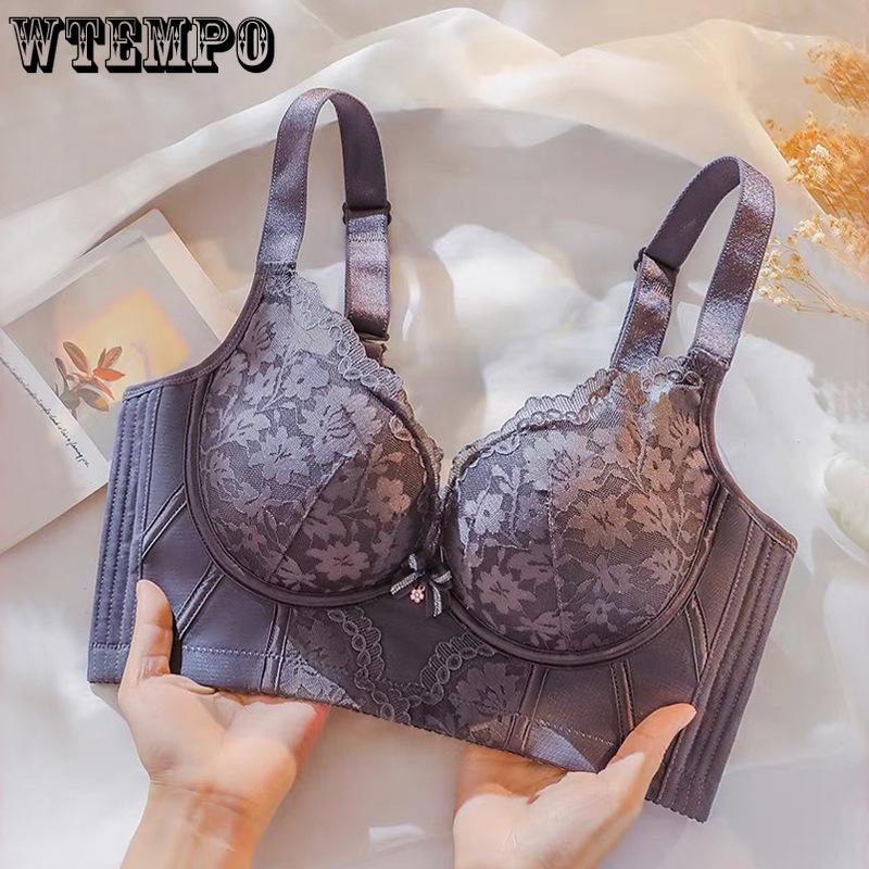 

Female Gathering No Steel Ring Bra with Adjustable Anti Sagging and Adjustable Sexy Expandable Chest Bra 40/90B хакі