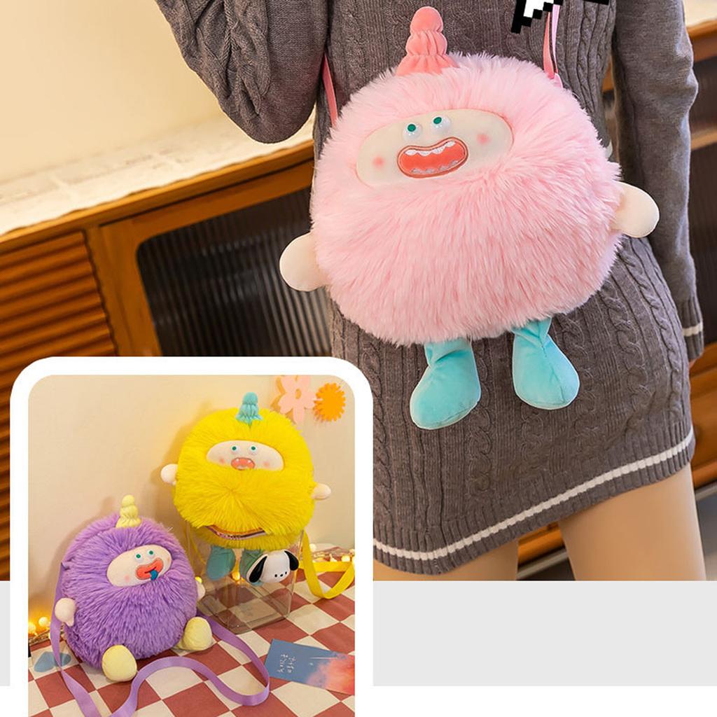 Cartoon Plush Bag, Ugly-cute Pillow, Sleeping Doll, Handbag, Rag Doll