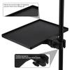 Black Plastic Mic Stand Clamp Tray Holder for Stage Live Streaming Concert Performance Clamp-on Rack Accessory