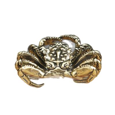 Brass Vintage Ocean Creature King Crab Decor Tabletop Ornament Nautical Marine Life Sculpture for Home Office Display
