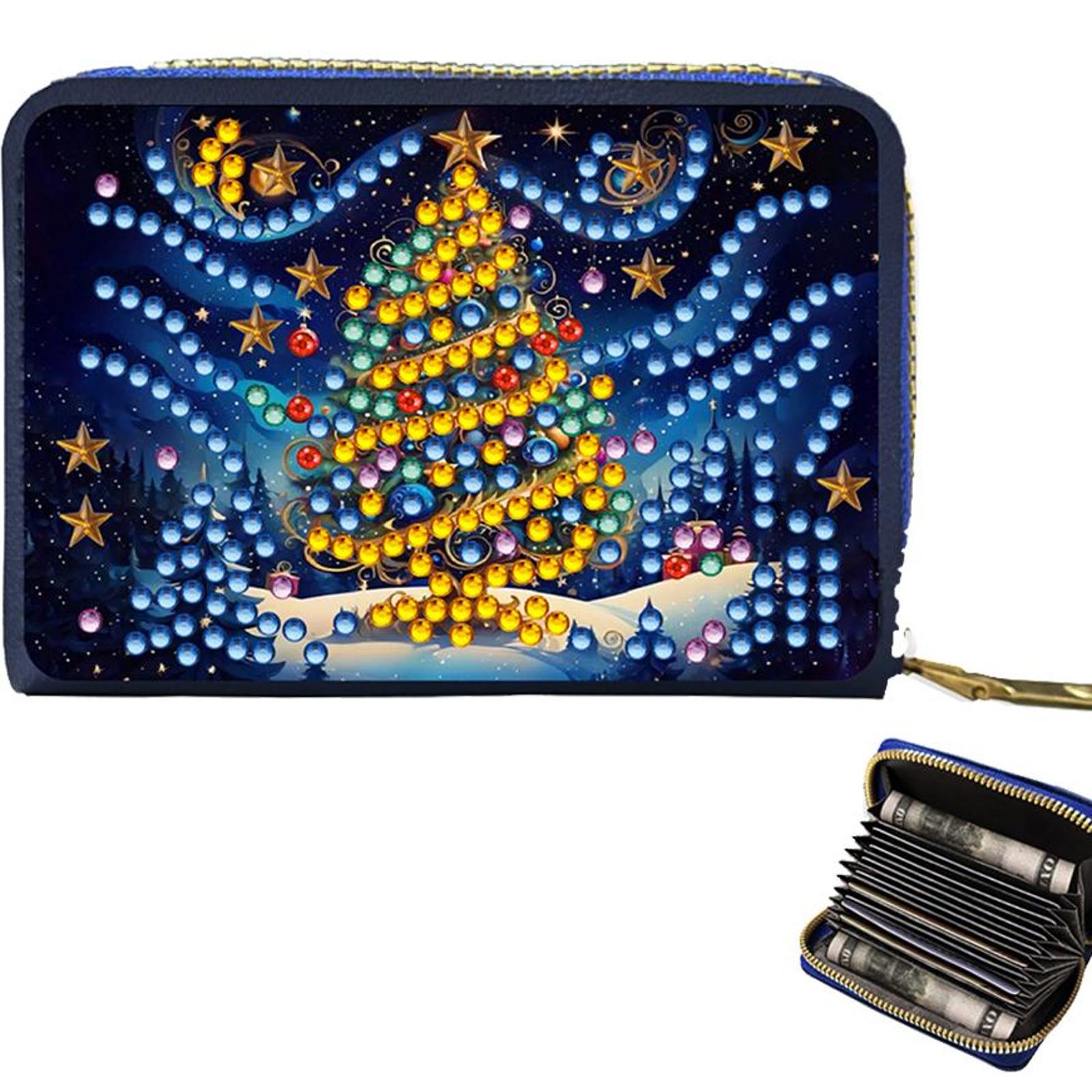 

DIY Diamond Art Bling Rhinestone Makeup Bag PU Diamond Dot Diamond Card Pack 5D Diamond Painting Coin Pouch for Home Decor Gift