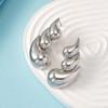 Vintage Gold Color Double Layered Water Drop Stud Earrings For Women Exaggerated Metal Geometric Flower Earrings Jewelry 2025
