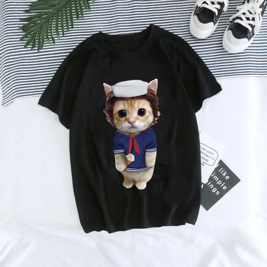 El Gato Meme Sad Crying Cat Munchkin Kitty Meme Print T Shirt Male  T-shirts Men Oversized Tees Harajuku Streetwear