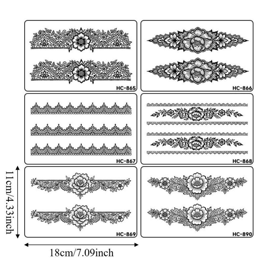 Fake Henna Temporary Tattoo Stickers Water Transfer Decals Body Art Sticker  Finger Hand Legs Arm