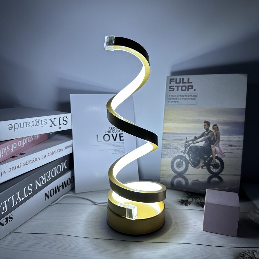 Creative Modern Gold S lamp USB three-color Dimming Living Room Desktop Decorative Lamp