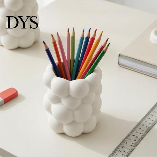 Geschenk für Studenten und Beauty-Enthusiasten 3D-Blasenwolkenform Stifthalter, Schreibtisch-Aufbewahrungsorganizer, Mattes milchiges Kunststoff-Kosmetikwerkzeughalter