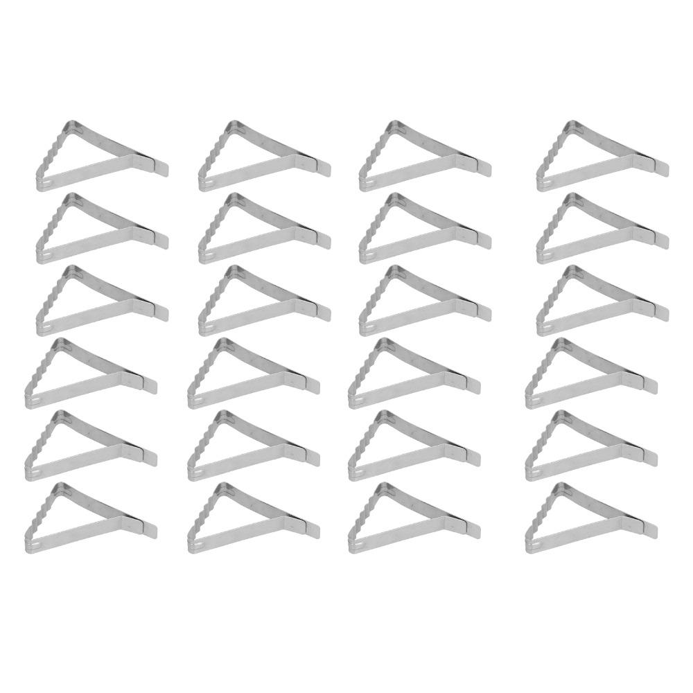 

24 PCS Stainless Steel Table Cloth Holder Stable Durable Triangle Tablecloth Clips Easy Install Portable Picnic Table Clips 4 inches