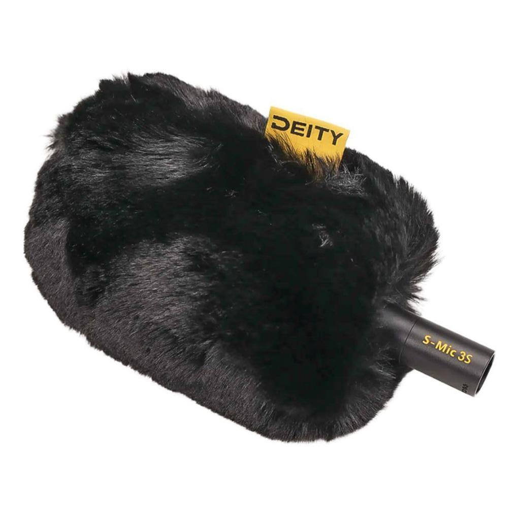 Deity W02 Deluxe Short Hair Windshield for 2S 3S with Internal Rubber Withstands Wind Speeds up to 15 S-Mic Gasket, Km/Hour (Black)