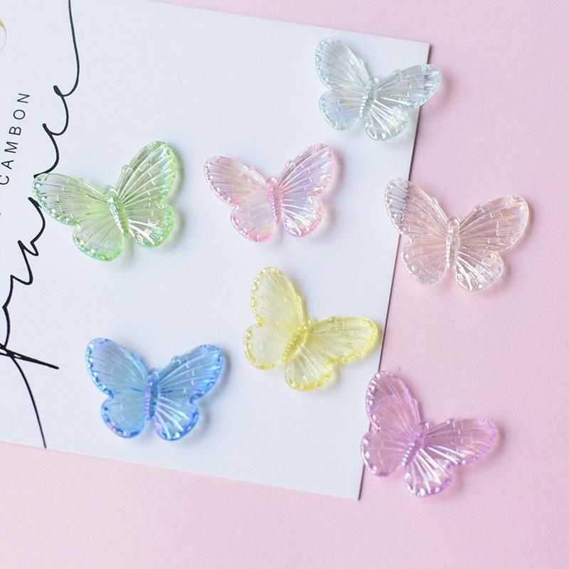 Colorful Butterfly Accessories, Hair Accessories, Perforated Shoes, Cream Glue DIY Material