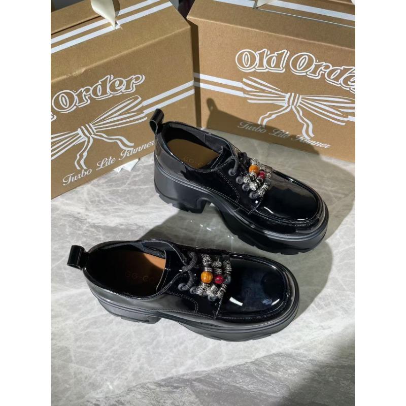 Revival autumn new retro platform women's small leather shoes