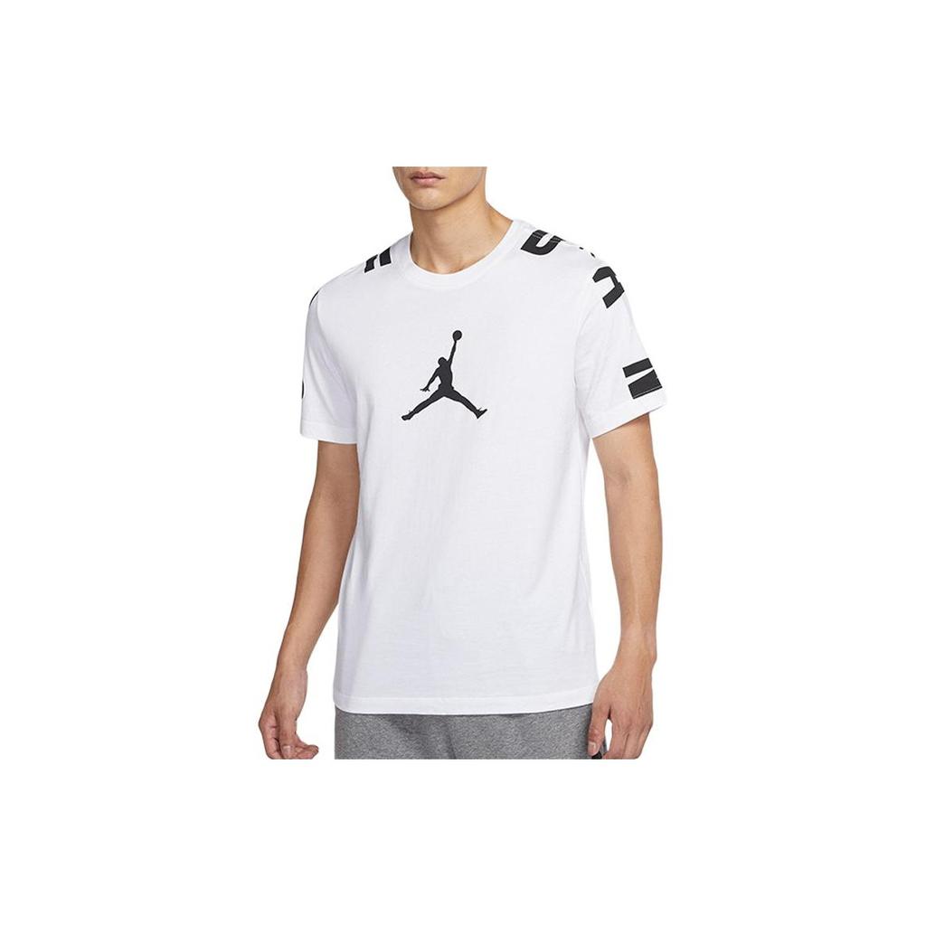 Jordan Lässiger Sport Rundhals Pullover Kurzarm T-Shirt Herren Tops Weiß CZ2490-100