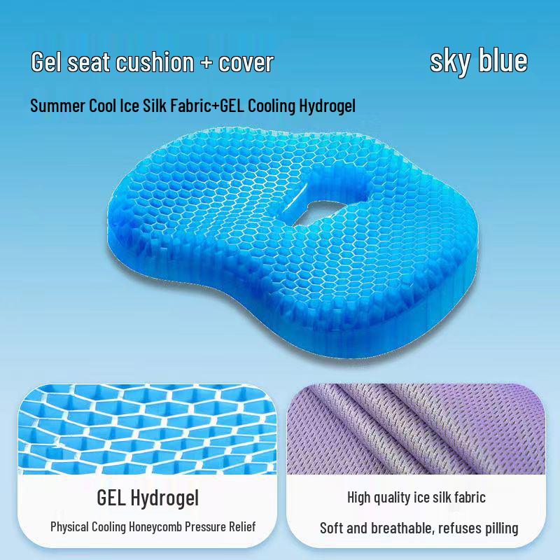 Silicone Honeycomb Gel Seat Cushion – Cool Summer Comfort for Office or Car
